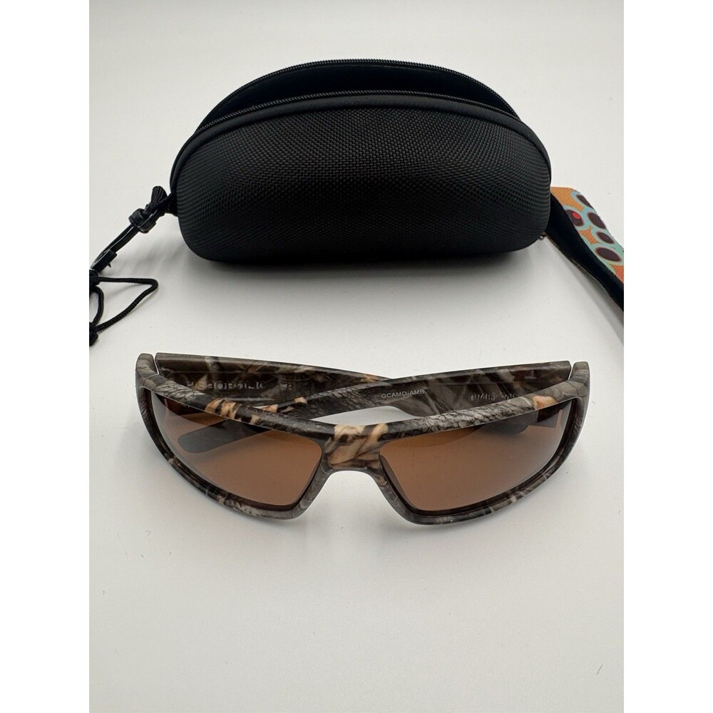 Fishoholic CortlandPolarized Fishing Sunglasses Camo Amber UV400 Case, Pouch,Str